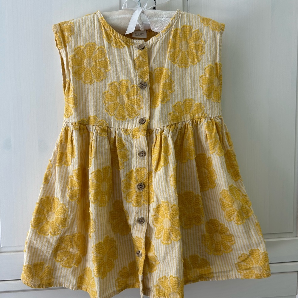 NEXT Kids Floral Jacquard Sleeveless Dress